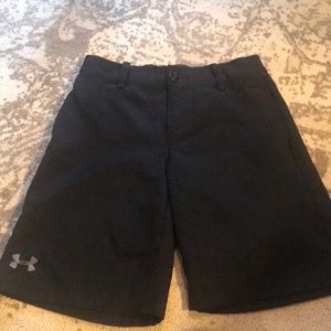 Boys black Under Armour golf shorts